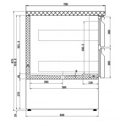 TABLE RÉFRIGÉRÉE 6 DRAWERS - 1365x700x875 mm