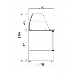 SALADETTE RÉFRIGÉRÉE AVEC VERRE 2 PORTES - 900x700x850 mm