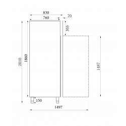 CONGÉLATEUR EN ACIER INOX 1 PORTE - 740x830x2010 mm