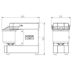 PÉTRIN À SPIRALES 10L - 315x616x520 mm