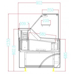 VITRINE RÉFRIGÉRÉE WESLEY 1.5 - 1590x902x1230 mm