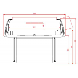 ÎLOT DE REFROIDISSEMENT AVEC COUVERCLE EN VERRE 1.3 - 1370x1080x935 mm