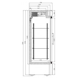 CONGÉLATEUR 2 PORTES EN VERRE - 1370x720x1990 mm