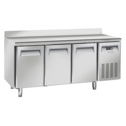 Table réfrigérée négative 325X410 3 portes dosseret inox 358L