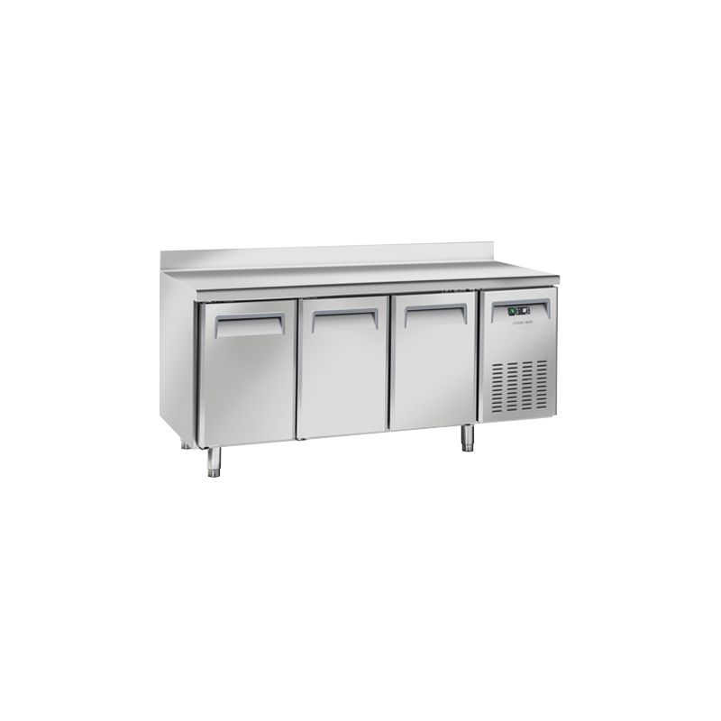 Table réfrigérée négative 325X410 3 portes dosseret inox 358L