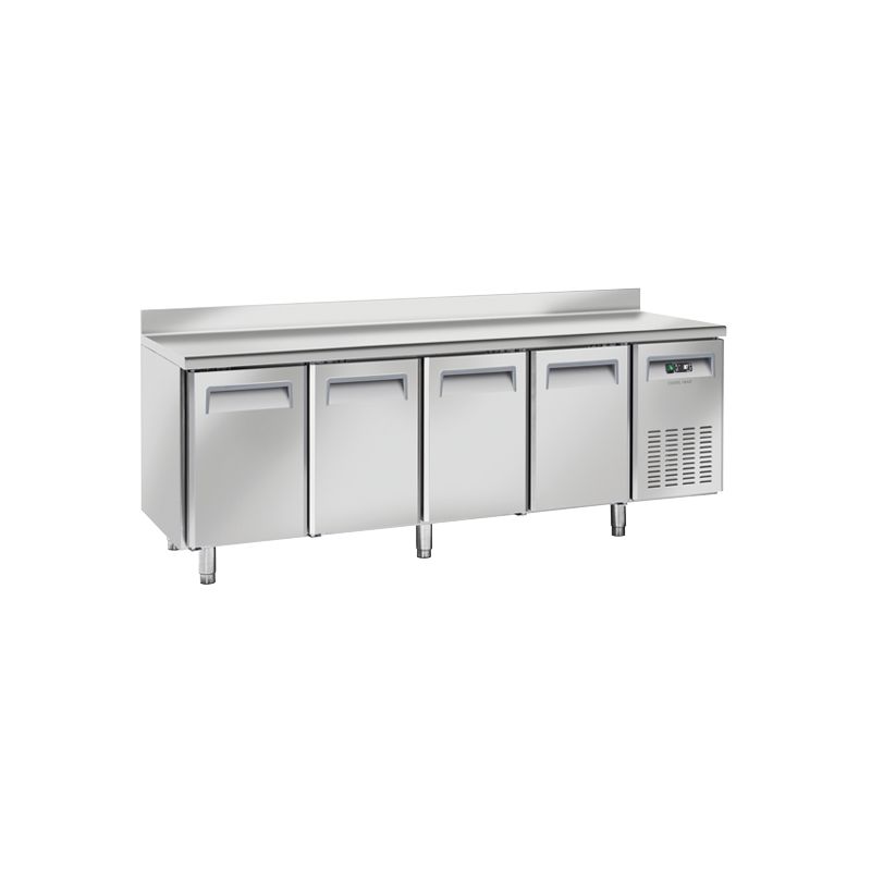 Table réfrigérée négative 325X410 4 portes dosseret inox 485L