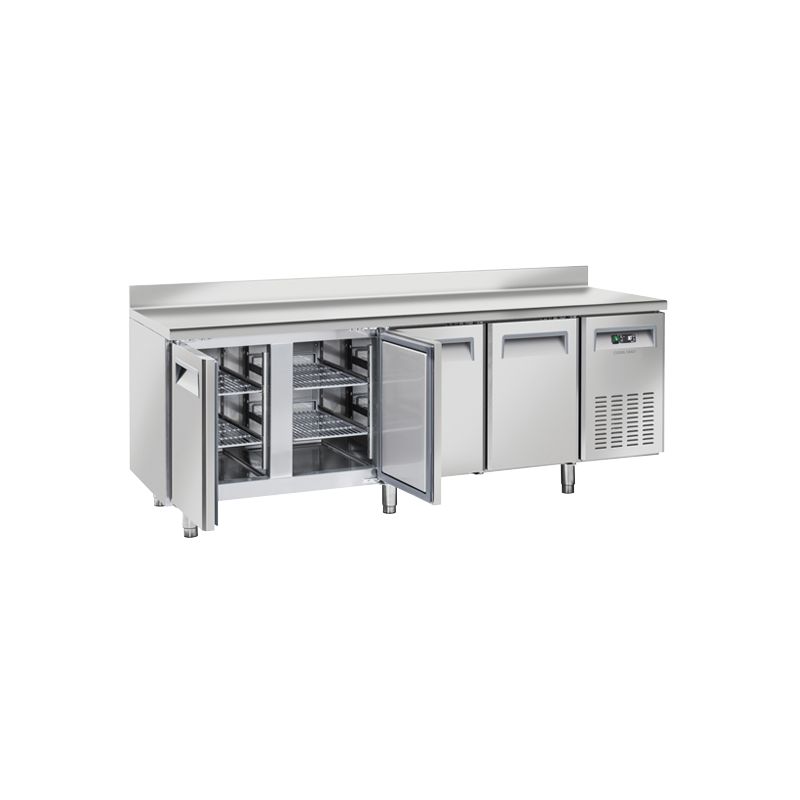 Table réfrigérée positive 325x410 4 portes dosseret inox 458L