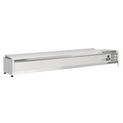 Vitrine horizontale réfrigérée GN1/4 inox couvercle acier inox 66L