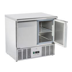 Saladette réfrigérée 2 portes GN1/1 inox 214 L