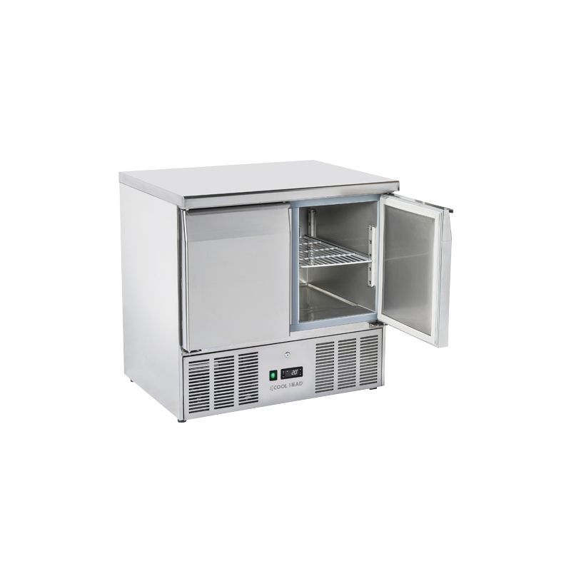 Saladette réfrigérée 2 portes GN1/1 inox 214 L