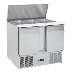 Saladette réfrigérée ouverte 2 portes GN1/1 inox 269 L