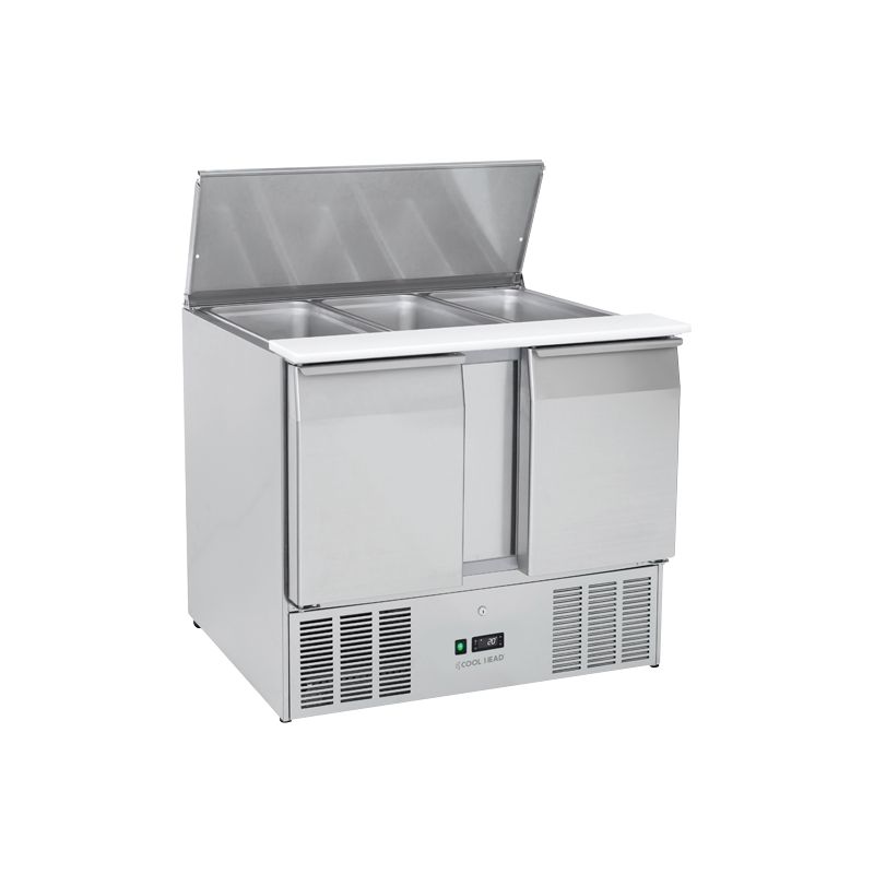 Saladette réfrigérée ouverte 2 portes GN1/1 inox 269 L