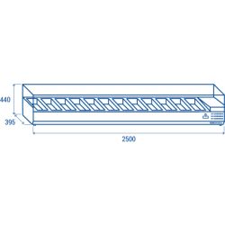 Vitrine horizontale réfrigérée GN1/3 inox couvercle verre trempé 78L