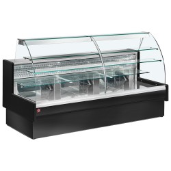 Comptoir Vitrine Réfrigéré Noir - Éco-Responsable avec Réfrigérant R290 et Éclairage LED