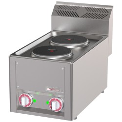 Cuisinière Électrique 2 Plaques en Acier Inoxydable avec Protection Thermique et Régulation à 6 Positions