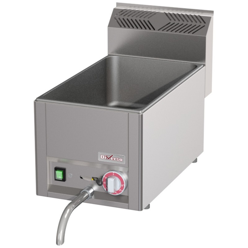 Bain-marie électrique en acier inoxydable avec robinet de vidange et régulation de température