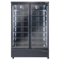 Congélateur Vitrine Vertical Noir, 1084 Litres - Dimensions : 1340x760x2040 mm