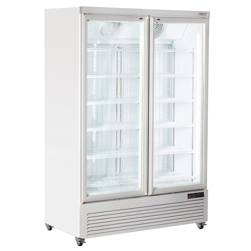 Congélateur vertical vitrine, 1084 litres - BLANC