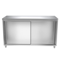 Meuble bas inox traversant neutre - 1400 x 600 x 870 mm