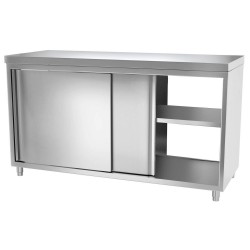 Meuble bas inox traversant neutre - 1400 x 600 x 870 mm