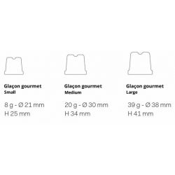 Machine à GLACONS GOURMETS ECM 127 AS. Prod. : 75 Kg/24 h. (3750 glaçons)Stock. : 39 Kg. (1950 glaçons)