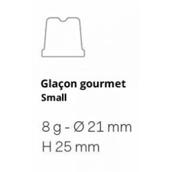 Machine à glaçons gourmets - Prod. : 38 Kg/24 h. (1900 glaçons)Stock. : 19 Kg. (950 glaçons) - Refroidissement à air