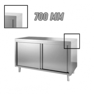 Meuble bas inox central sur pieds profondeur 700 mm